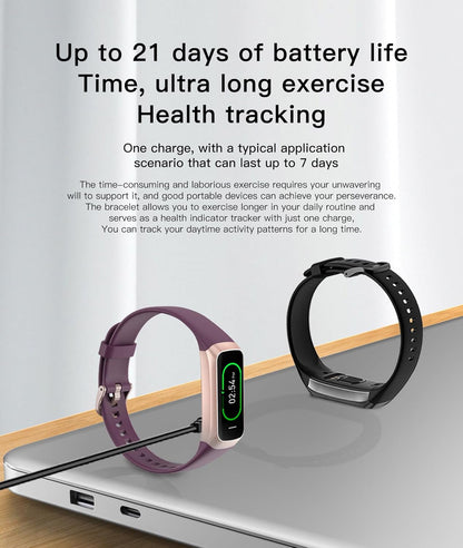 Keep Health Fitness Trackers for Women Men Amoled Step Counter Slim Thin 25 Sports Modes with Heart Rate Blood Pressure Monitor Alarm Stopwatch Timer Calories Burned IP68 Step Tracker Watch